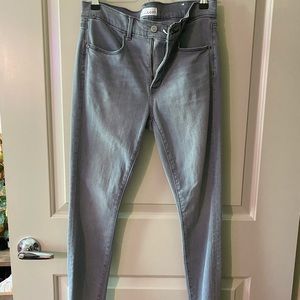 LOFT gray wash skinny jeans, petite